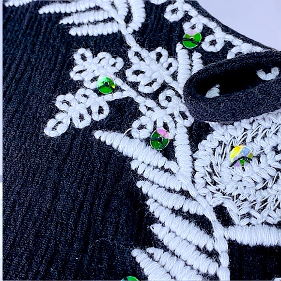 Elementz Black Boho Gauze Crinkle Peasant Blouse - Picture 5 of 14